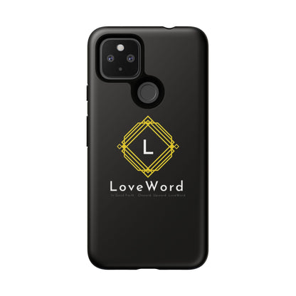 LoveWord Monogram Tough Phone Case — Black Protective iPhone Cover