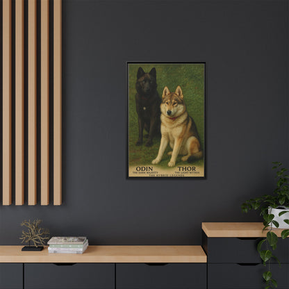 Odin & Thor Hybrid Legends Framed Matte Canvas Art