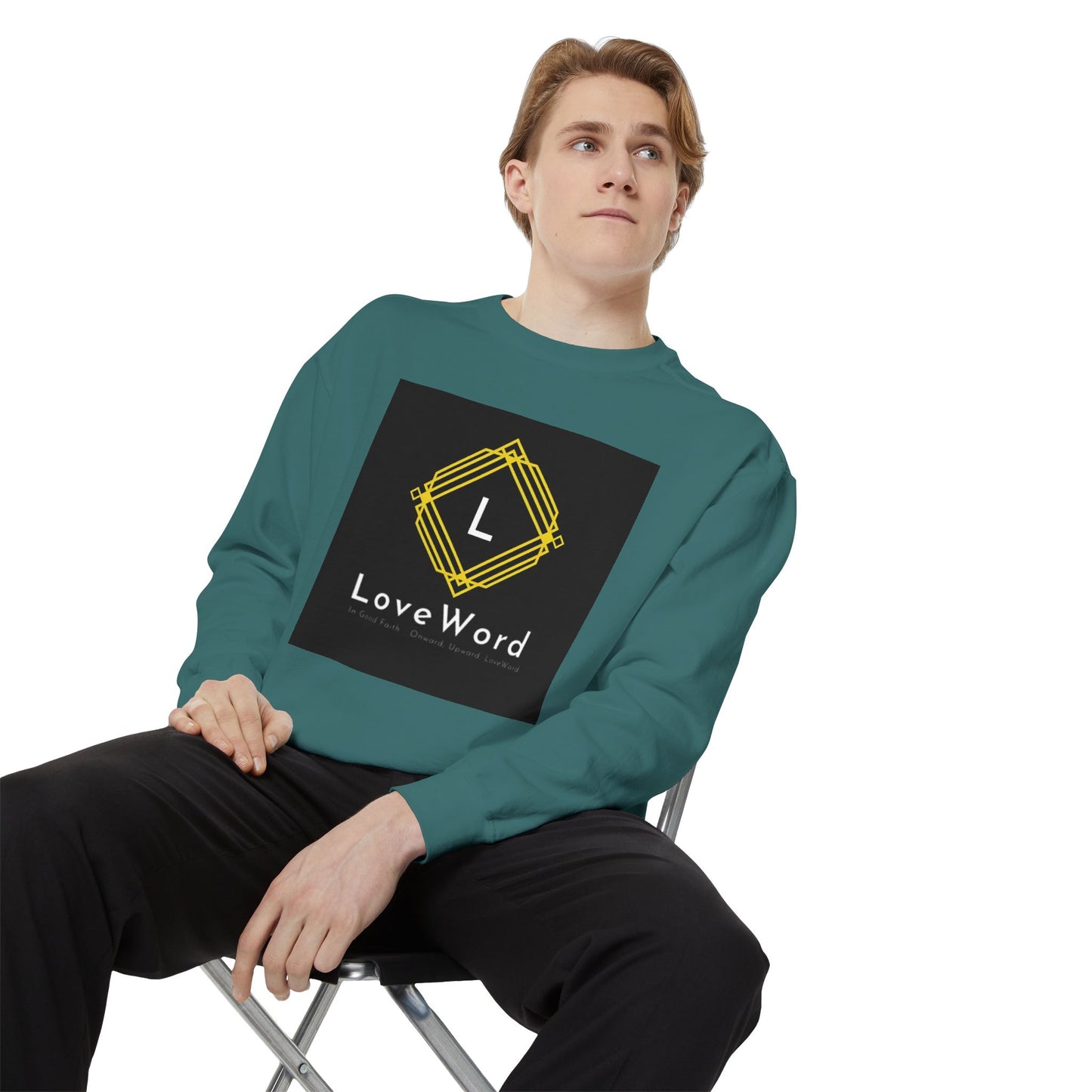 LoveWord Branded Sweatshirt — Minimal Geometric Crewneck