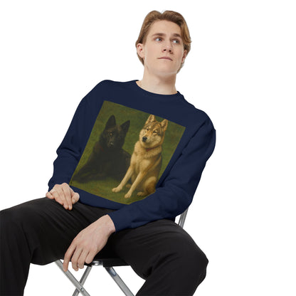 Odin & Thor Hybrid Legends Sweatshirt – Realistic Black & Tan Hybrids Graphic Crewneck