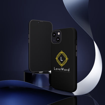 LoveWord Monogram Tough Phone Case — Black Protective iPhone Cover