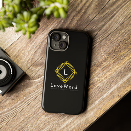 LoveWord Monogram Tough Phone Case — Black Protective iPhone Cover