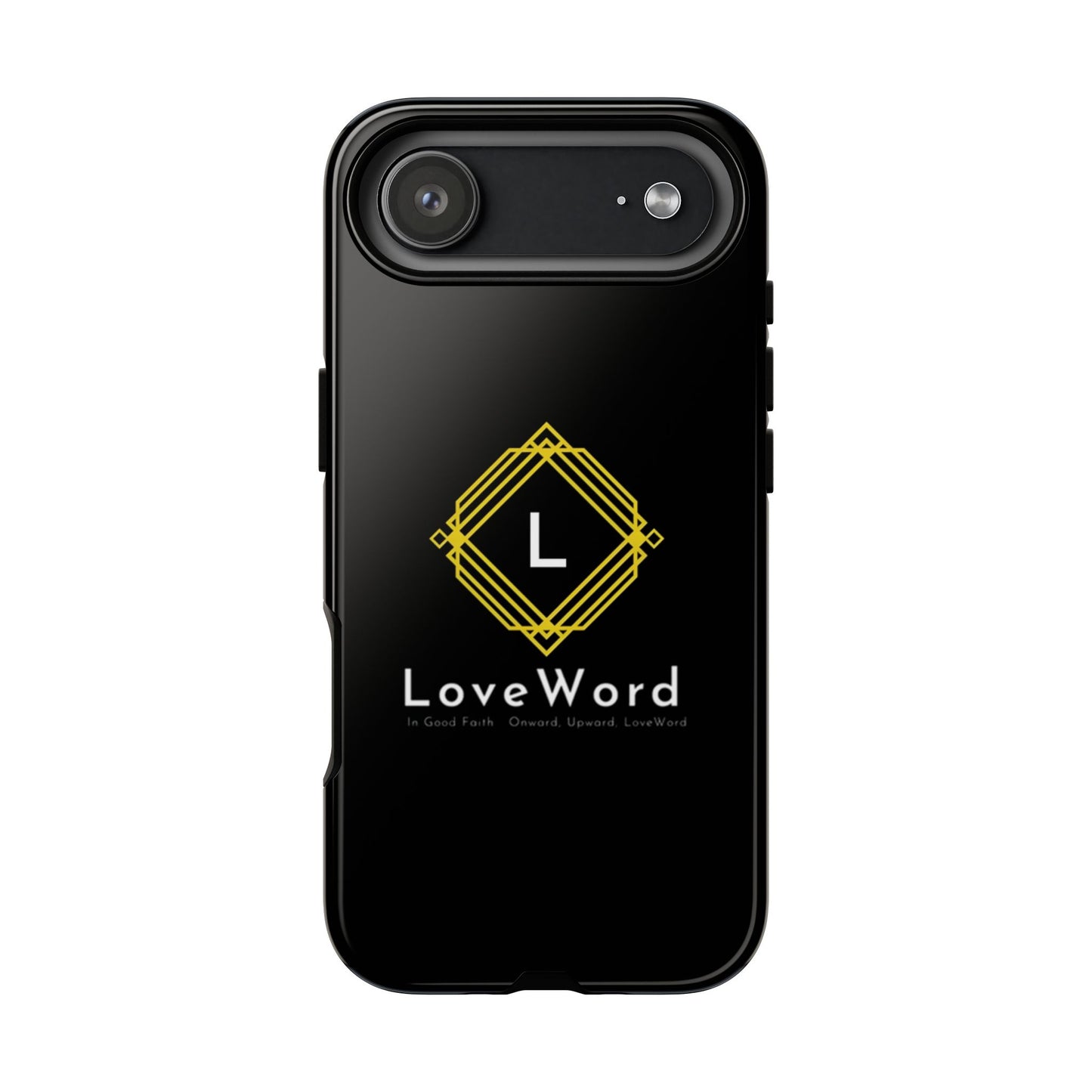 LoveWord Monogram Tough Phone Case — Black Protective iPhone Cover