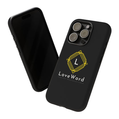 LoveWord Monogram Tough Phone Case — Black Protective iPhone Cover