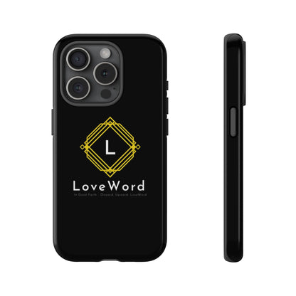 LoveWord Monogram Tough Phone Case — Black Protective iPhone Cover