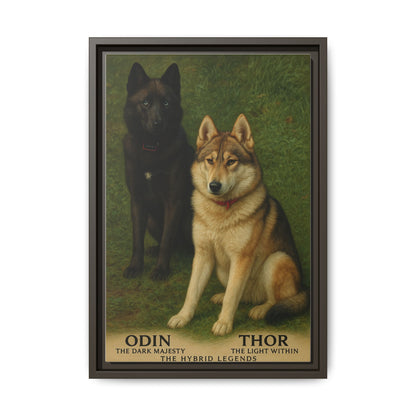 Odin & Thor Hybrid Legends Framed Matte Canvas Art