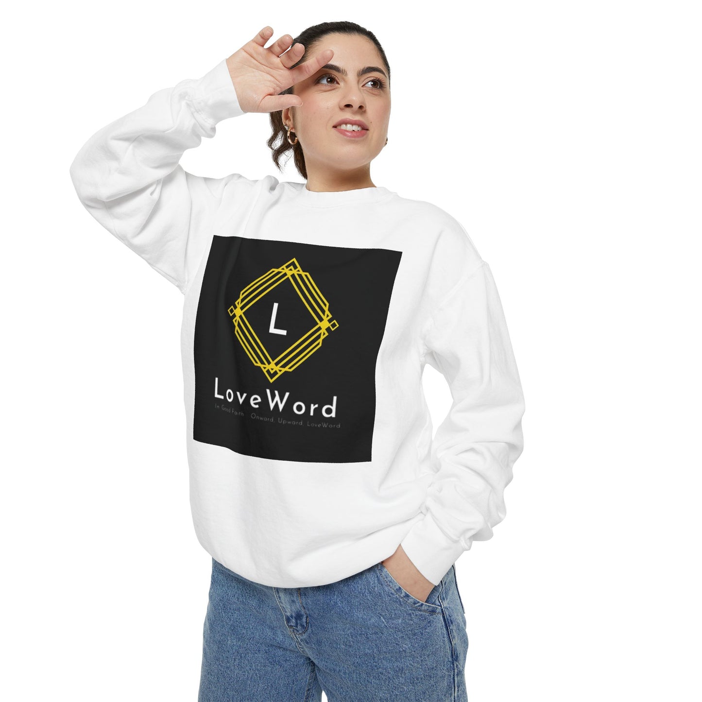 LoveWord Branded Sweatshirt — Minimal Geometric Crewneck