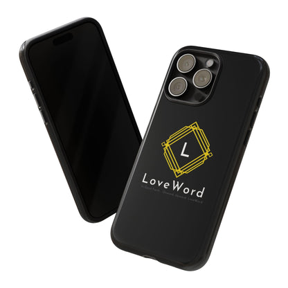 LoveWord Monogram Tough Phone Case — Black Protective iPhone Cover
