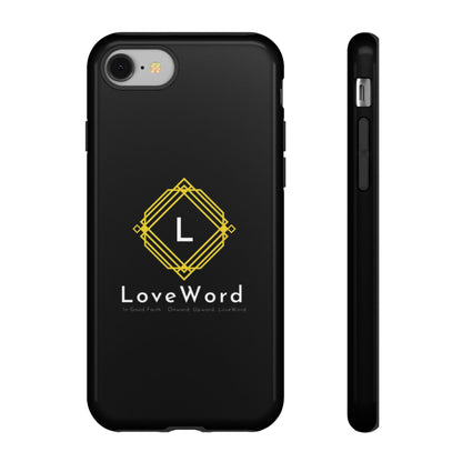 LoveWord Monogram Tough Phone Case — Black Protective iPhone Cover