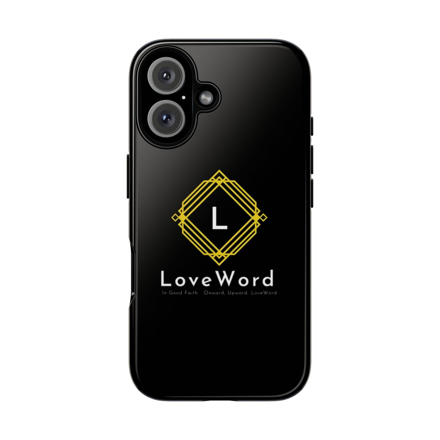 LoveWord Monogram Tough Phone Case — Black Protective iPhone Cover