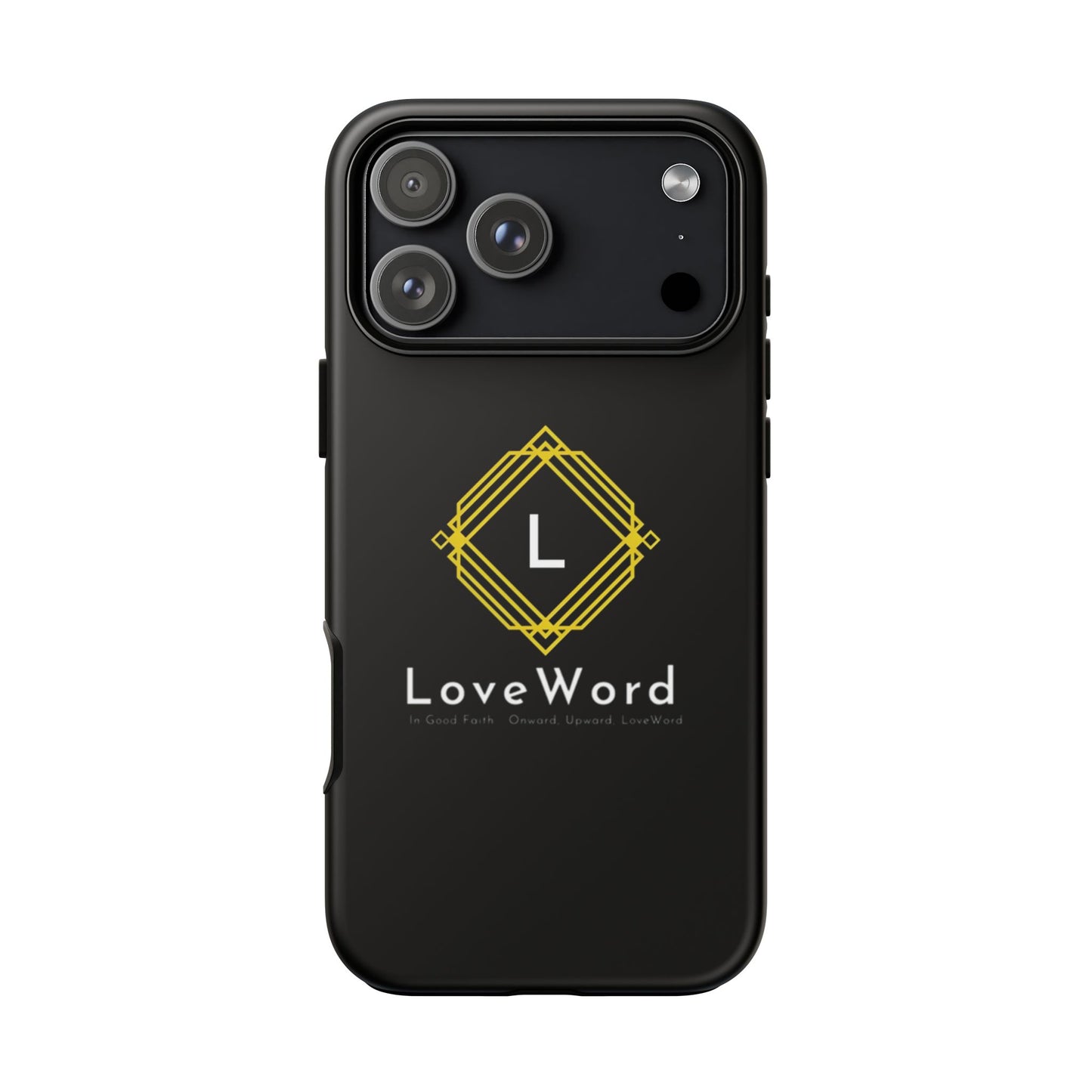 LoveWord Monogram Tough Phone Case — Black Protective iPhone Cover