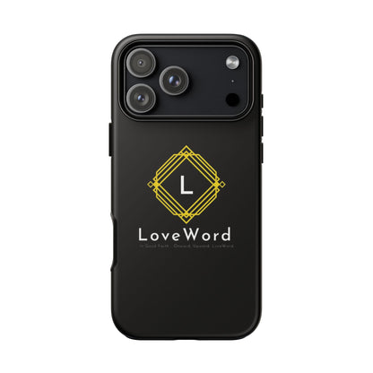 LoveWord Monogram Tough Phone Case — Black Protective iPhone Cover