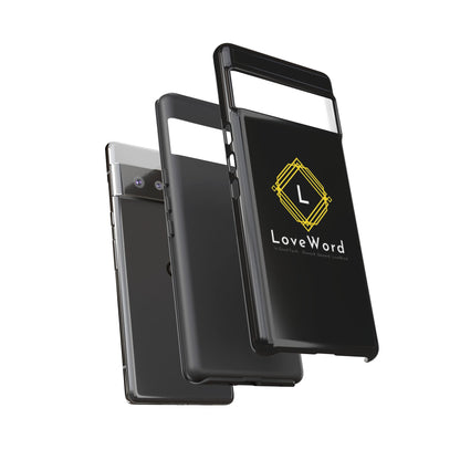 LoveWord Monogram Tough Phone Case — Black Protective iPhone Cover