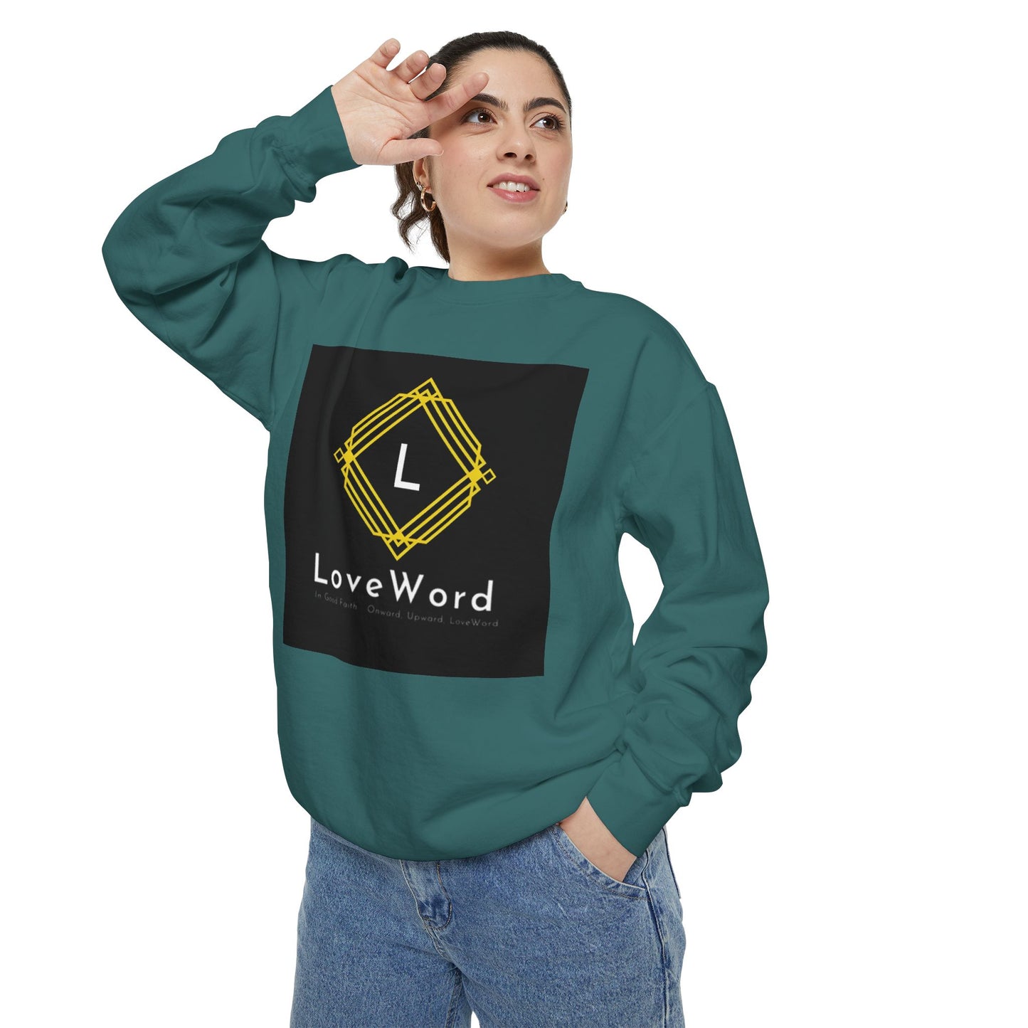 LoveWord Branded Sweatshirt — Minimal Geometric Crewneck