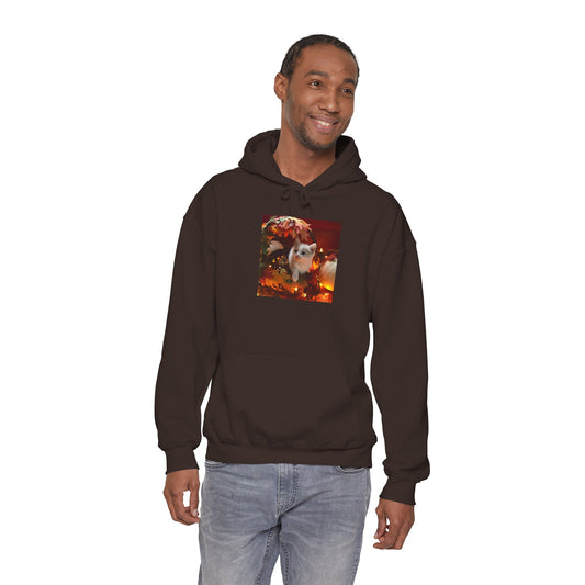 Cozy Autumn Kitten Hoodie — Cute Cat Fall Leaves Sweatshirt