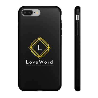 LoveWord Monogram Tough Phone Case — Black Protective iPhone Cover