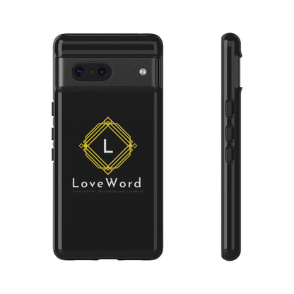 LoveWord Monogram Tough Phone Case — Black Protective iPhone Cover
