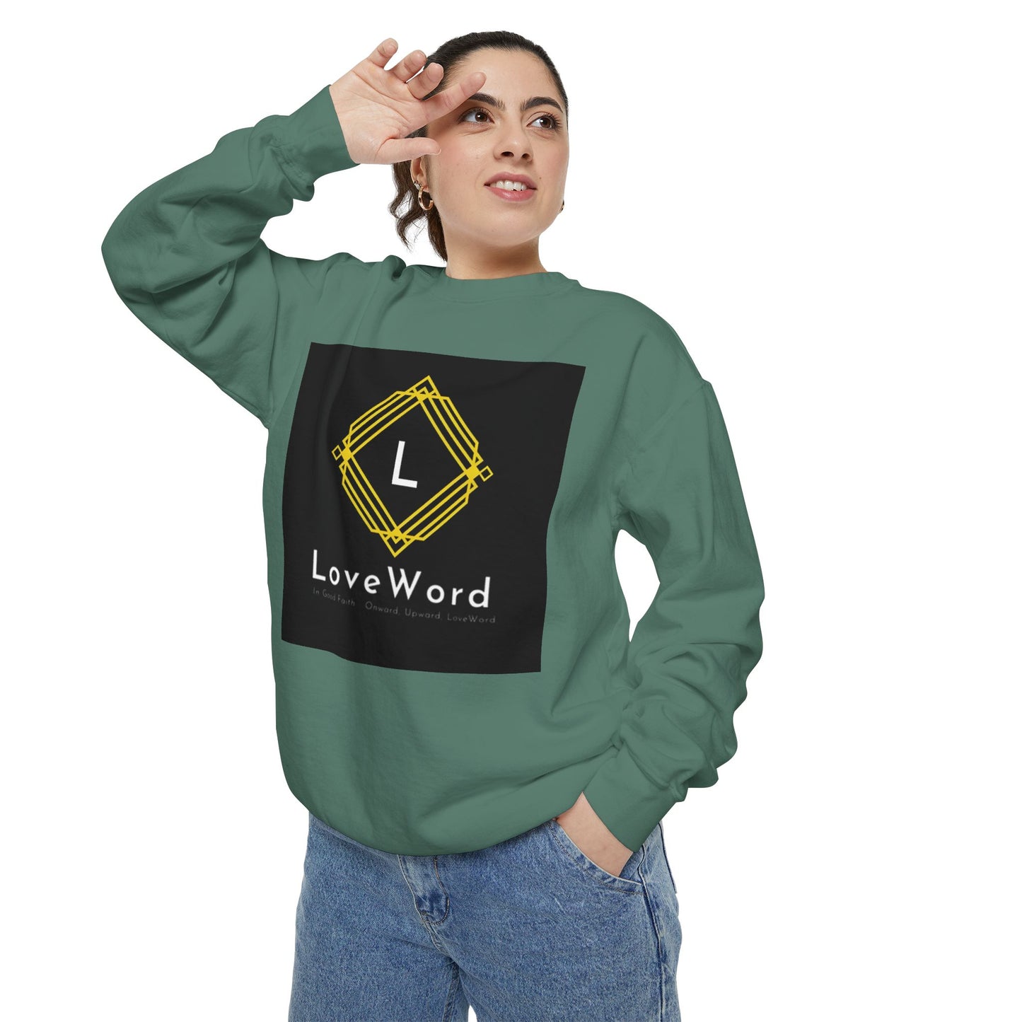 LoveWord Branded Sweatshirt — Minimal Geometric Crewneck