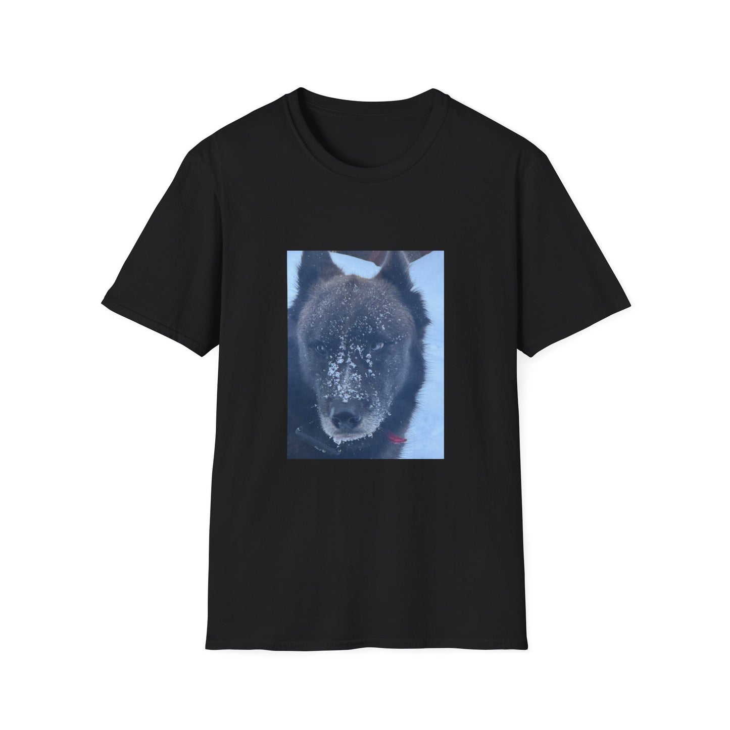 Wolf Face T‑Shirt  Frosty Snow Dog Portrait Tee
