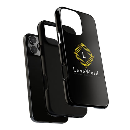 LoveWord Monogram Tough Phone Case — Black Protective iPhone Cover