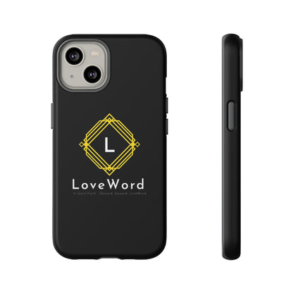 LoveWord Monogram Tough Phone Case — Black Protective iPhone Cover