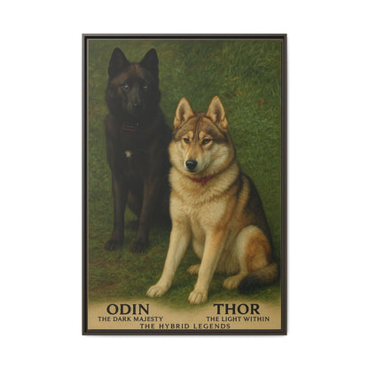 Odin & Thor Hybrid Legends Framed Matte Canvas Art
