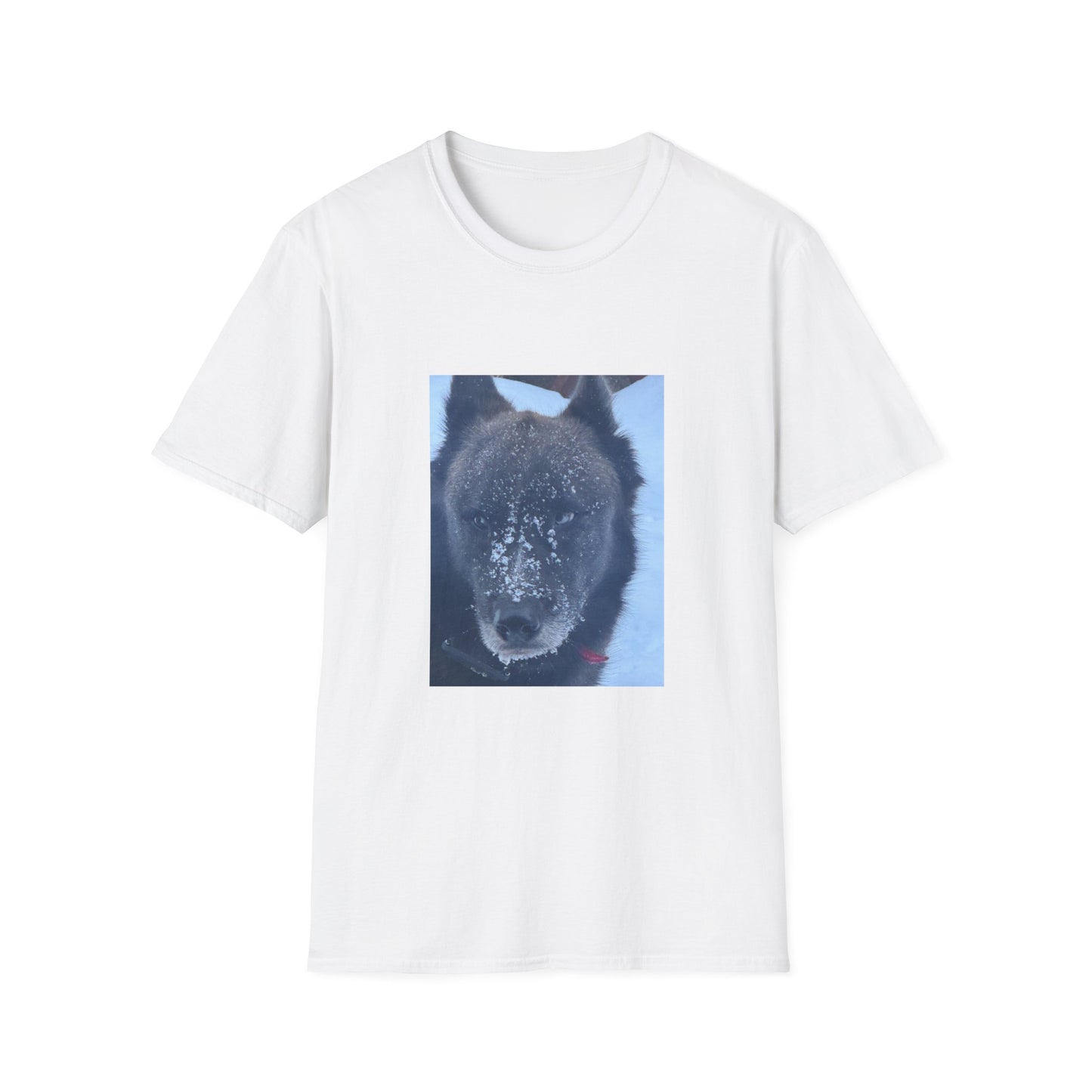 Wolf Face T‑Shirt  Frosty Snow Dog Portrait Tee