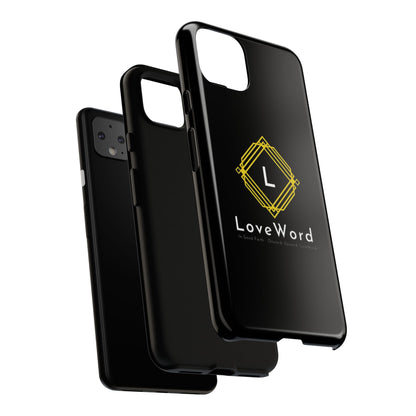 LoveWord Monogram Tough Phone Case — Black Protective iPhone Cover