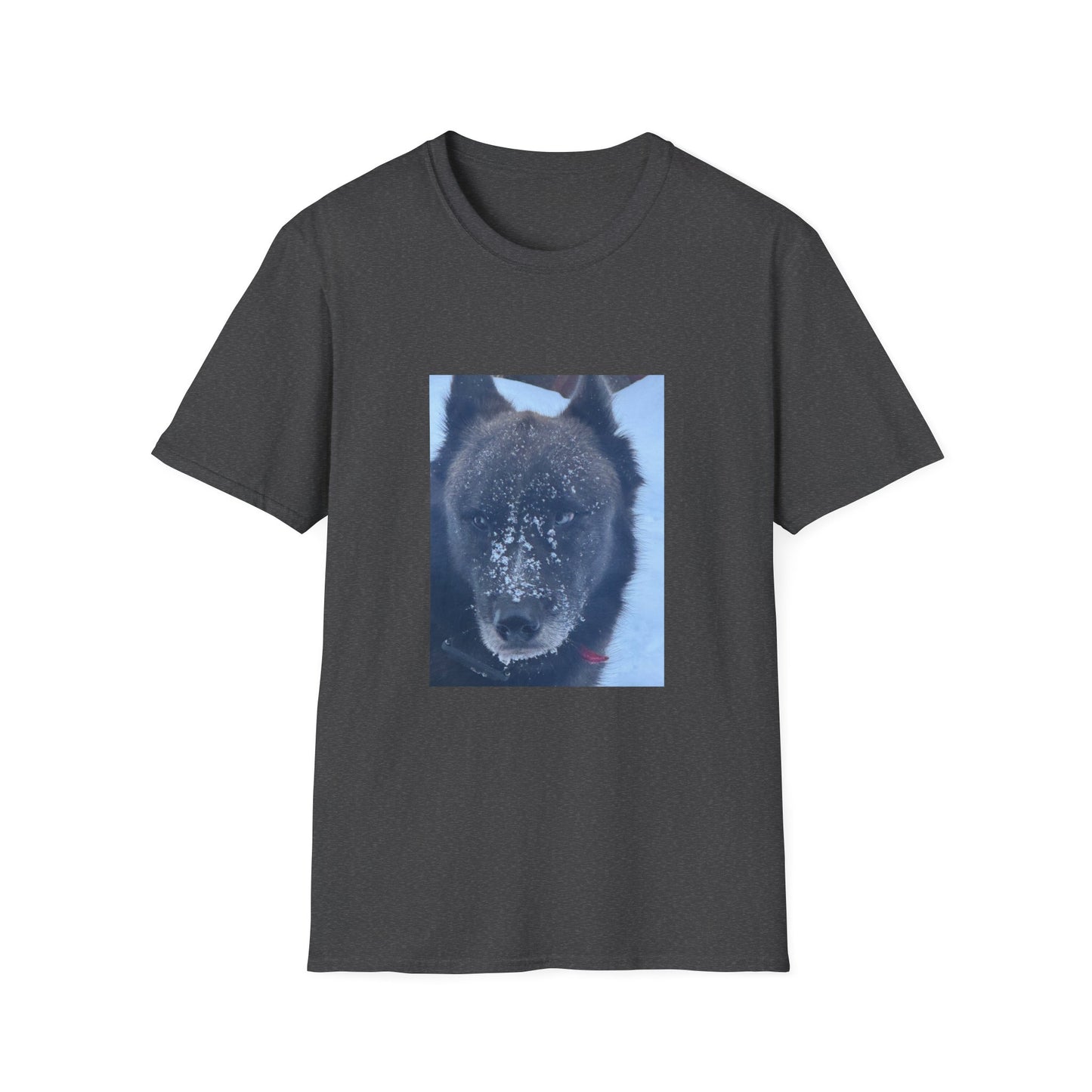 Wolf Face T‑Shirt  Frosty Snow Dog Portrait Tee