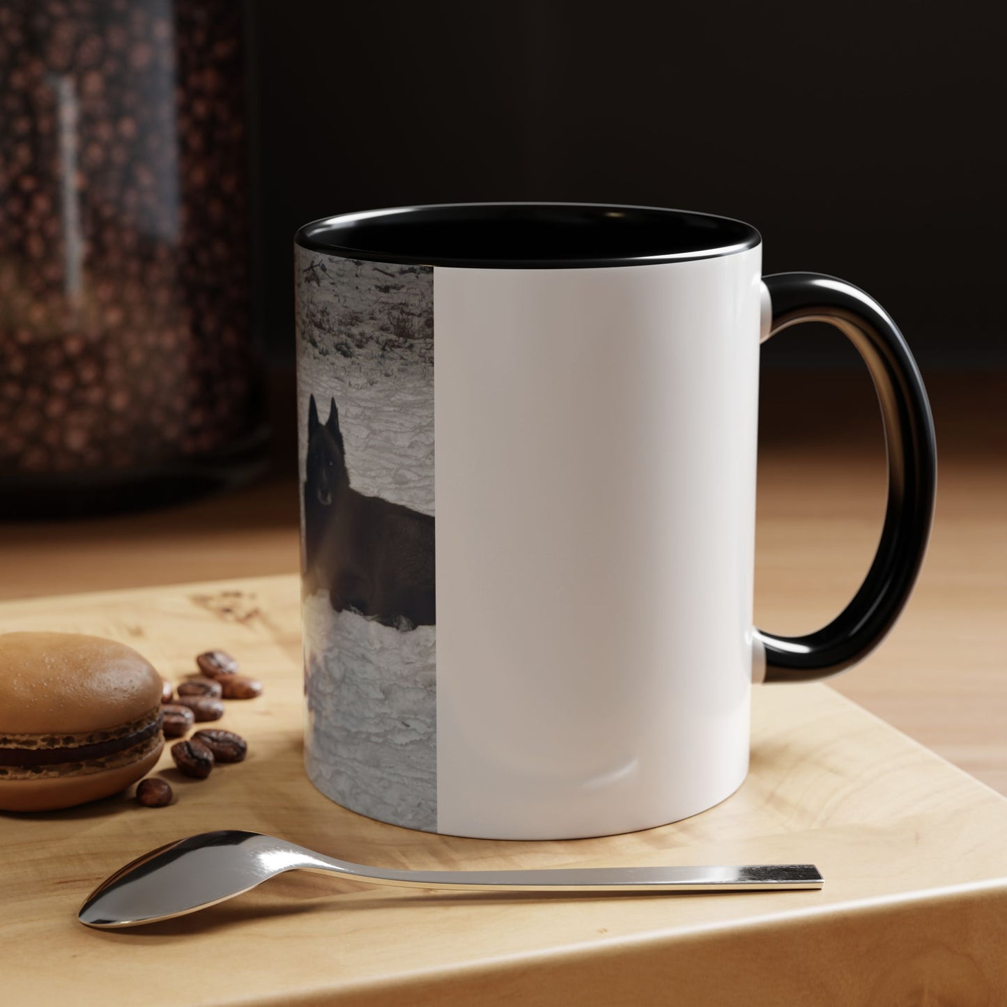 Wolf Pair Accent Coffee Mug  Photo Mug with Huskies in Snow (11/15 oz)