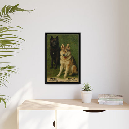 Odin & Thor Hybrid Legends Framed Matte Canvas Art
