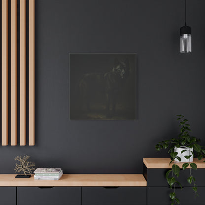 Odin – The Dark Majesty” Premium Poster Print, Black German Shepherd Canvas Wall Art — Dark Moody Animal Portrait