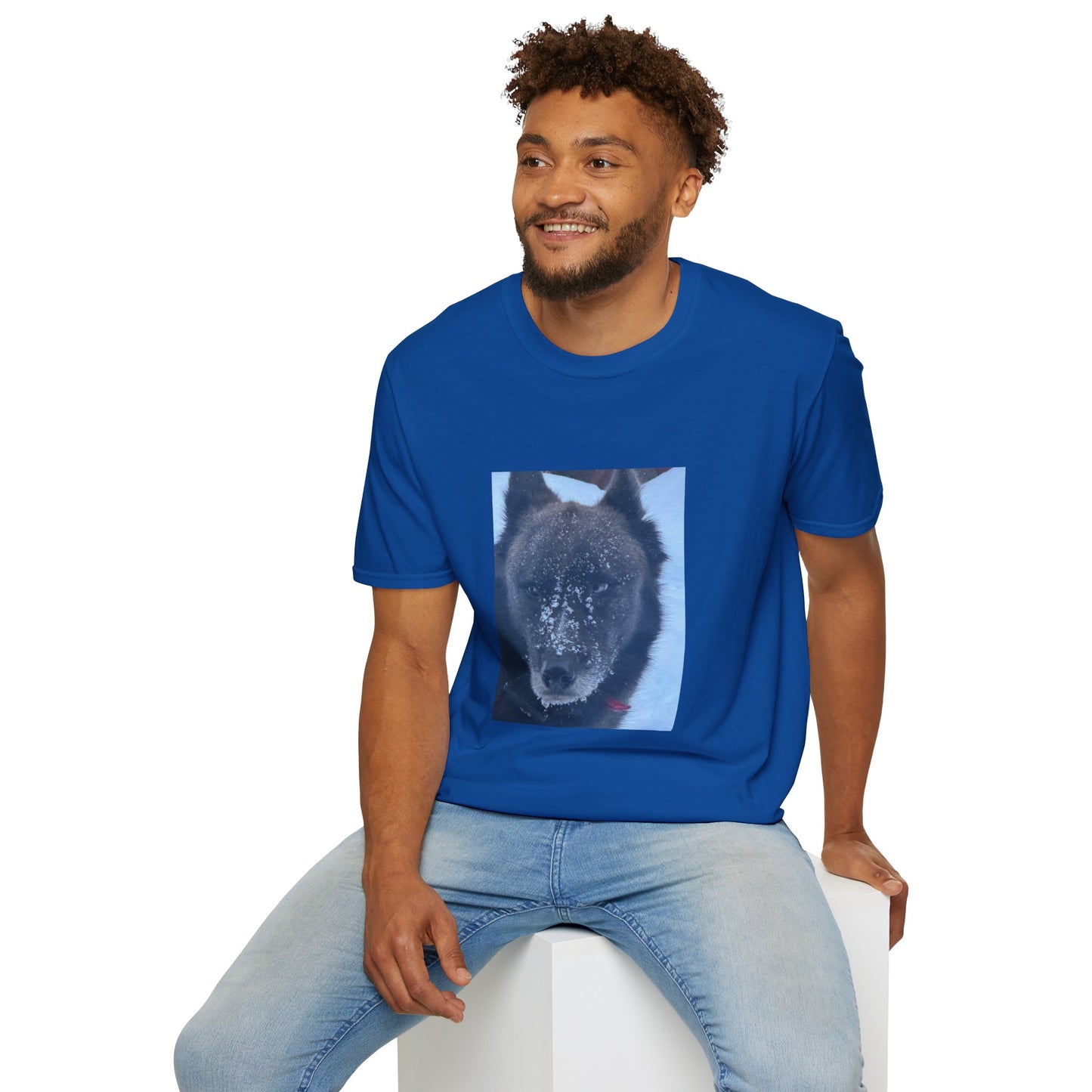 Wolf Face T‑Shirt  Frosty Snow Dog Portrait Tee