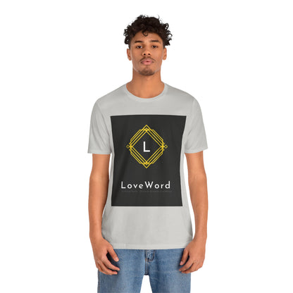 LoveWord Monogram Tee — Geometric Gold Emblem T‑Shirt