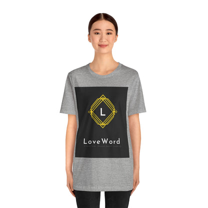 LoveWord Monogram Tee — Geometric Gold Emblem T‑Shirt