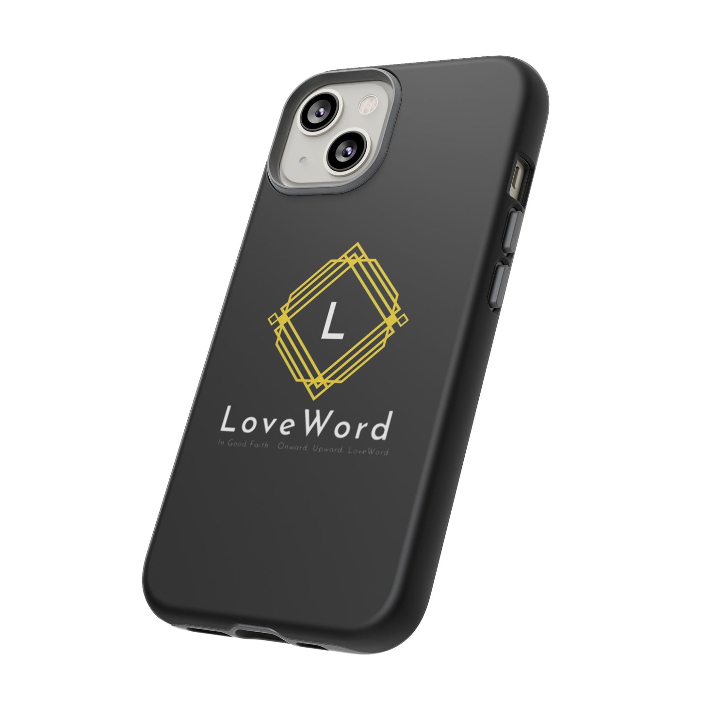 LoveWord Monogram Tough Phone Case — Black Protective iPhone Cover