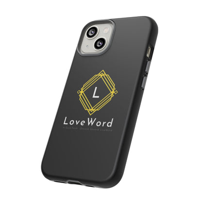 LoveWord Monogram Tough Phone Case — Black Protective iPhone Cover
