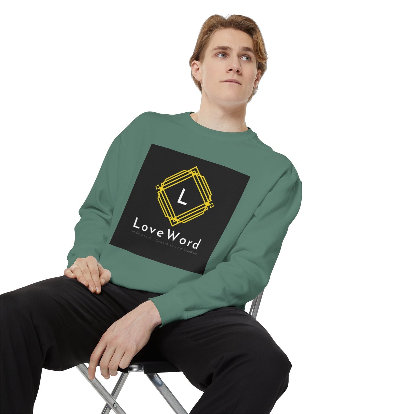 LoveWord Branded Sweatshirt — Minimal Geometric Crewneck