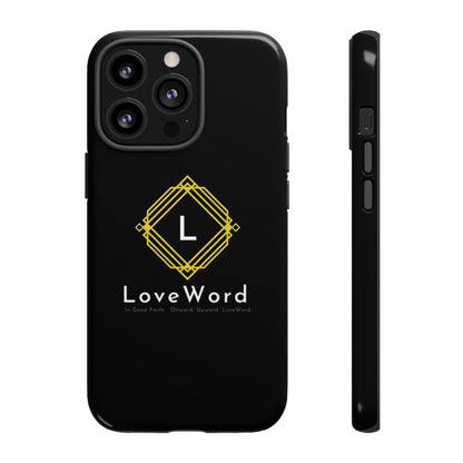 LoveWord Monogram Tough Phone Case — Black Protective iPhone Cover