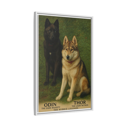 Odin & Thor Hybrid Legends Framed Matte Canvas Art
