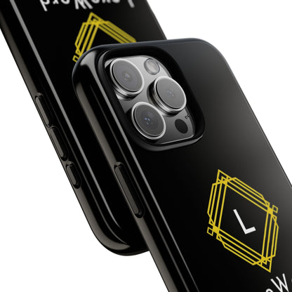 LoveWord Monogram Tough Phone Case — Black Protective iPhone Cover