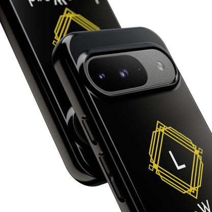 LoveWord Monogram Tough Phone Case — Black Protective iPhone Cover