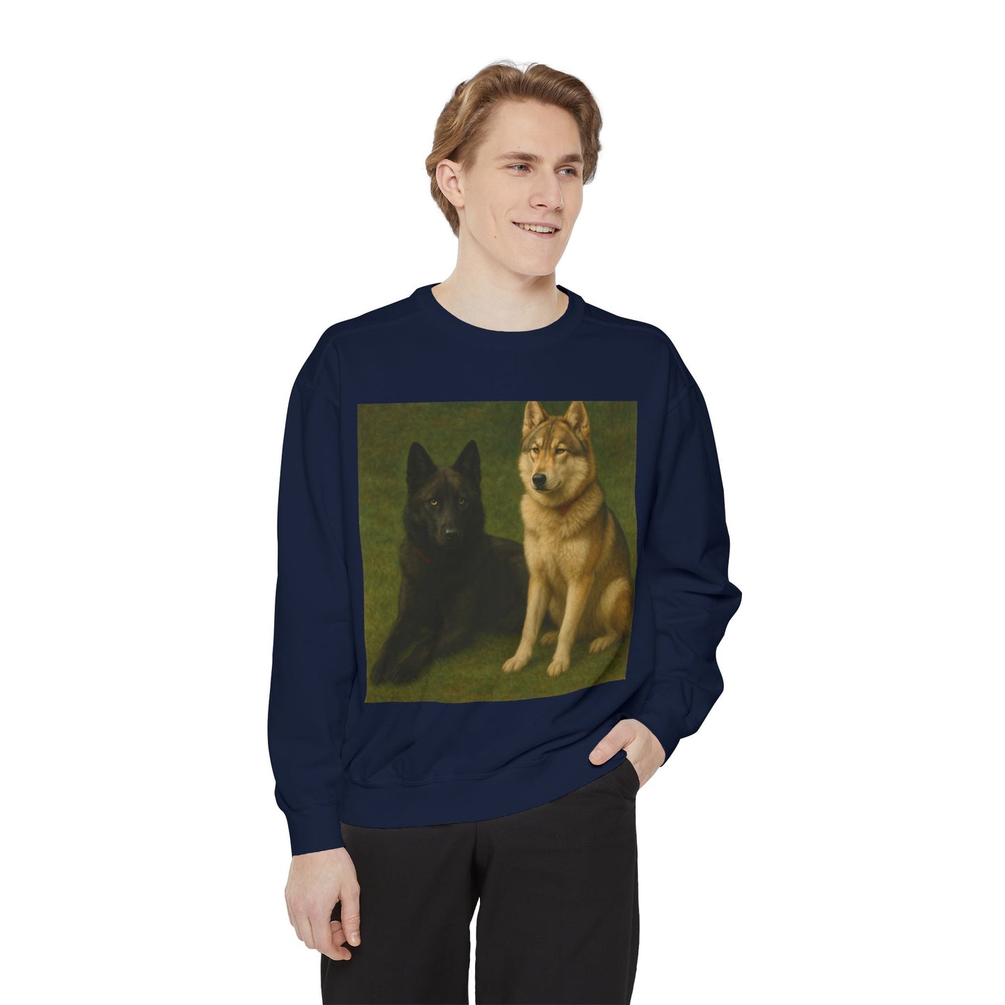 Odin & Thor Hybrid Legends Sweatshirt – Realistic Black & Tan Hybrids Graphic Crewneck