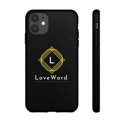LoveWord Monogram Tough Phone Case — Black Protective iPhone Cover