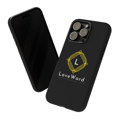 LoveWord Monogram Tough Phone Case — Black Protective iPhone Cover