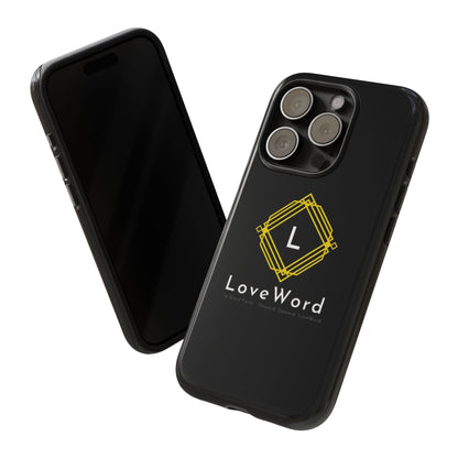 LoveWord Monogram Tough Phone Case — Black Protective iPhone Cover