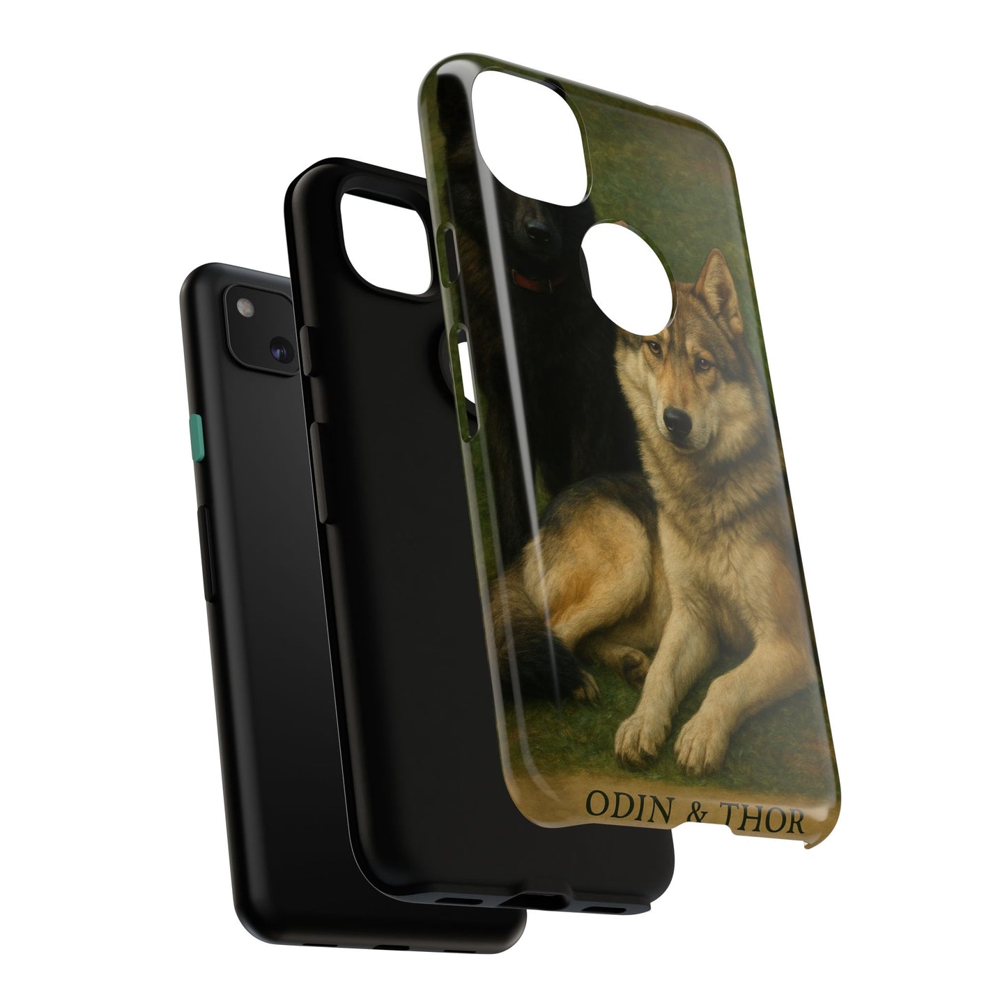 The Hybrids Legends Phone Case — Odin & Thor Vintage Canine Art Protective Cover