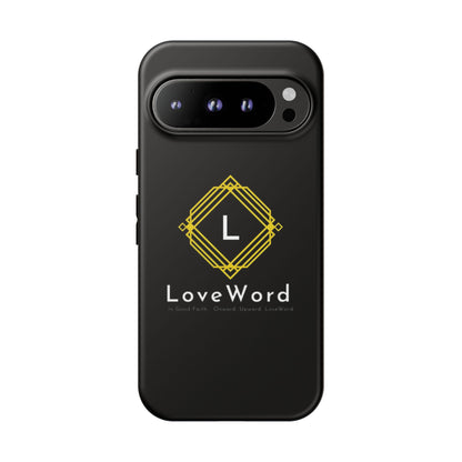 LoveWord Monogram Tough Phone Case — Black Protective iPhone Cover
