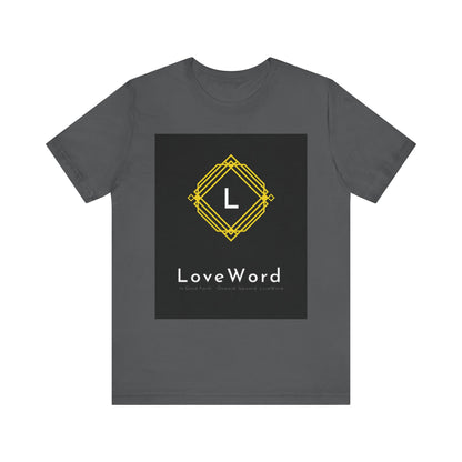 LoveWord Monogram Tee — Geometric Gold Emblem T‑Shirt