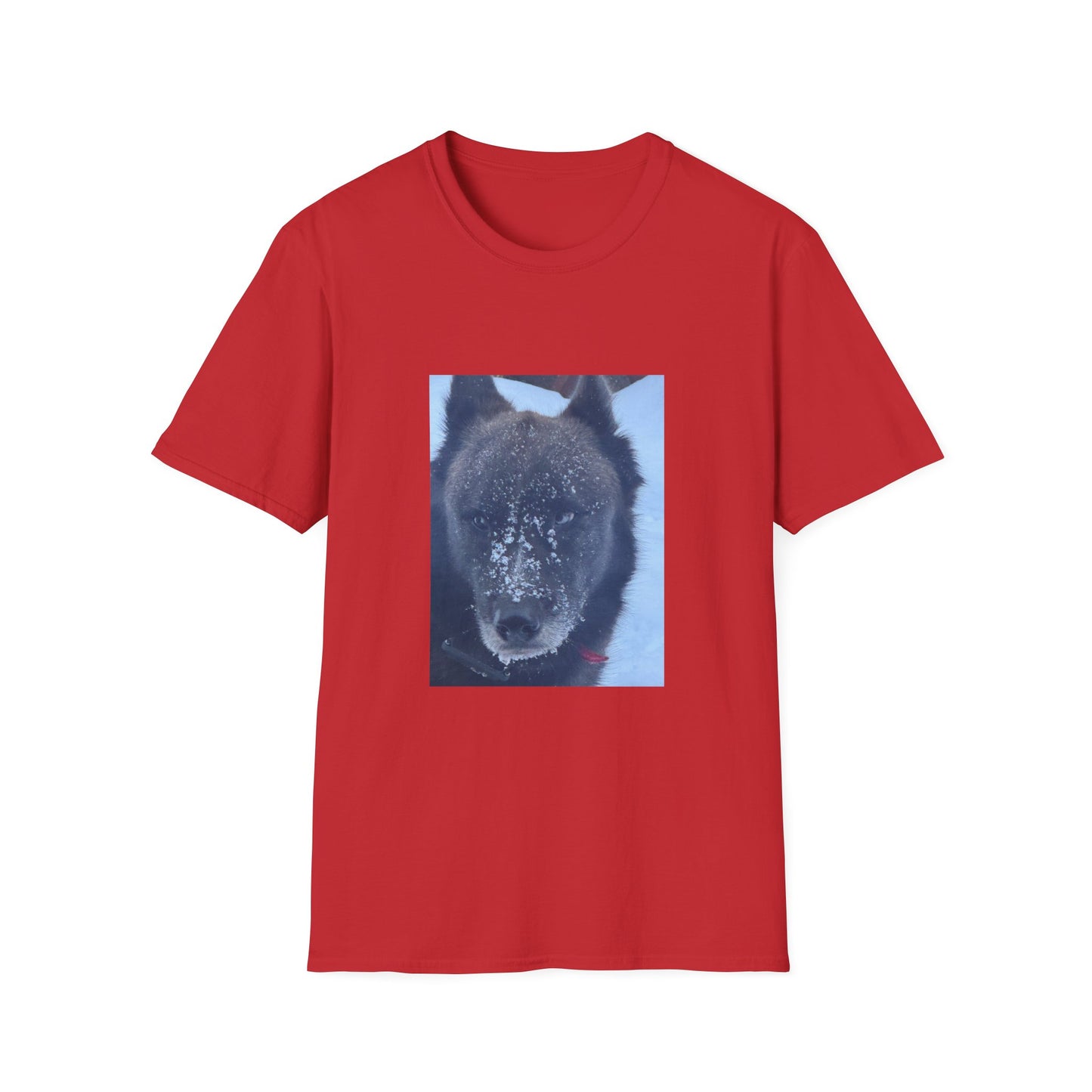 Wolf Face T‑Shirt  Frosty Snow Dog Portrait Tee